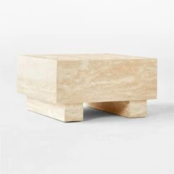 Enyo Square Travertine Side Table 9 Enyo Square Travertine Side Table -Nesto Store EnyoTrvrtnSideTable3QSSS23