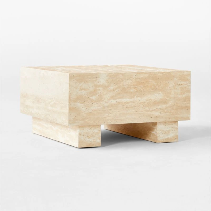 Enyo Square Travertine Side Table 5 Enyo Square Travertine Side Table - Image 3