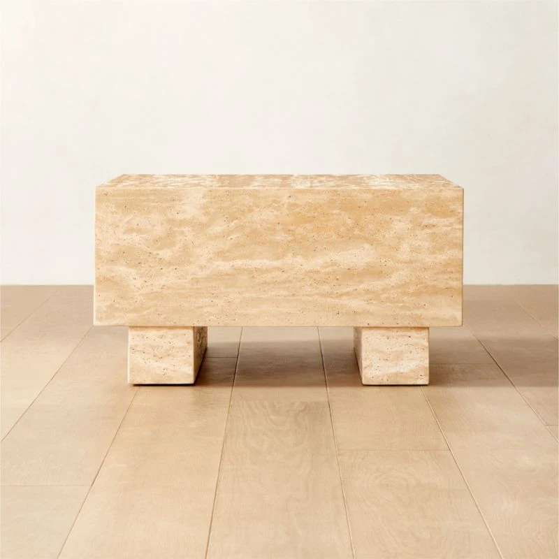 Enyo Square Travertine Side Table 3 Enyo Square Travertine Side Table