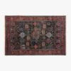 Eros Handknotted Red And Blue Area Rug 5'x8'