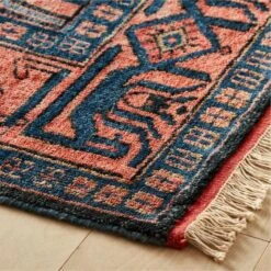 Eros Handknotted Red And Blue Area Rug 5'x8' 10 Eros Handknotted Red And Blue Area Rug 5'x8' -Nesto Store ErosHandknottedRug8x10ROF20