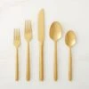 20-Piece Essence Brushed Champagne Gold Flatware Set -Nesto Store EssenceBdChGdFltwr20PcSSHS22