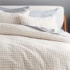 Estela Grey And White Organic Cotton Duvet Cover And Shams -Nesto Store EstelaGreyFQDuvetSHF19