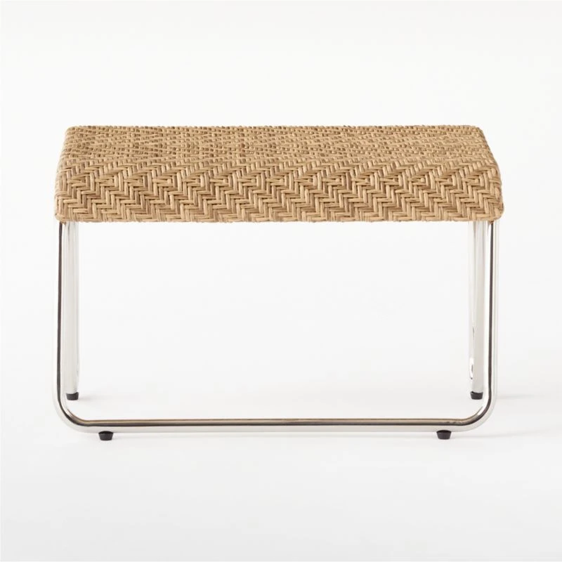 Estela Herringbone Outdoor Ottoman Cover 6 Estela Herringbone Outdoor Ottoman Cover - Image 4