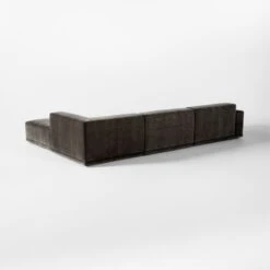 Faible 4-Piece Grey Performance Velvet Sectional Sofa With Left Arm -Nesto Store FaibleGreyVlvtLA4PcSect3QBSSS23