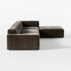 Faible 4-Piece Grey Performance Velvet Sectional Sofa With Left Arm -Nesto Store FaibleGreyVlvtLA4PcSectSDSSS23