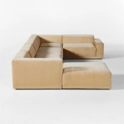 Faible 6-Piece U-Shaped Wheat Performance Velvet Sectional Sofa With Right Arm -Nesto Store FaibleWhtVlvtRA6PcSectSDSSS23