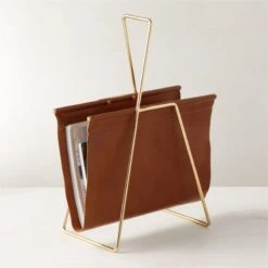Fallon Leather Magazine Rack -Nesto Store FallonLthrMagazineRackAVSHS22