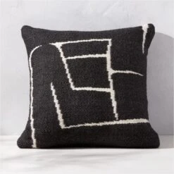 Faro Black And White Outdoor Throw Pillow 20''