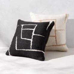 Faro Black And White Outdoor Throw Pillow 20'' -Nesto Store FaroOutdoorPillowGroupFHS23