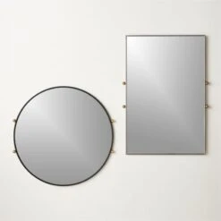 Farren Black Round Wall Mirror 30" -Nesto Store FarrenMirrorGroupFHF22