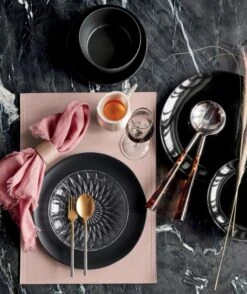 Daphne Glass Appetizer Plate Set Of 8 12 Daphne Glass Appetizer Plate Set Of 8 -Nesto Store FauxLeatherPinkPlacematJN19