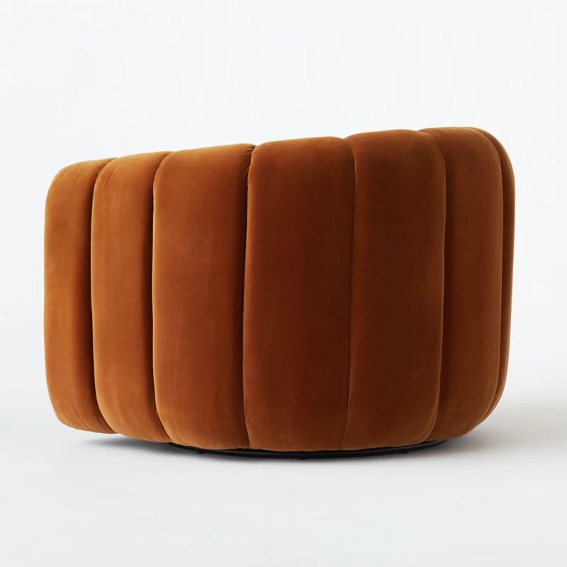 Fitz Channeled Russet Velvet Swivel Chair 9 Fitz Channeled Russet Velvet Swivel Chair - Image 7