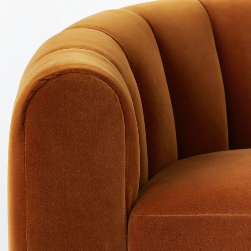 Fitz Channeled Russet Velvet Swivel Chair 10 Fitz Channeled Russet Velvet Swivel Chair - Image 8