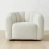 Fitz Channeled White Boucle Swivel Chair 1 Fitz Channeled White Boucle Swivel Chair -Nesto Store FitzCreamBclSwivelChrSHS23
