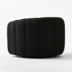 Fitz Channeled Black Boucle Swivel Chair -Nesto Store FitzTeddyBlkSwivelChair3QBSSF23