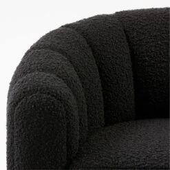 Fitz Channeled Black Boucle Swivel Chair -Nesto Store FitzTeddyBlkSwivelChairAVSSF23