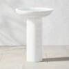 Flatform White Cement Birdbath 1 Flatform White Cement Birdbath -Nesto Store FlatformWhiteBirdBathSHS23