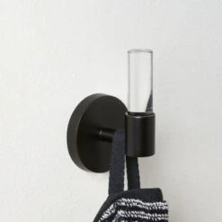 Flynn Crystal And Black Wall Hook 6 Flynn Crystal And Black Wall Hook -Nesto Store FlynnCrystBlkNClrHookROS23