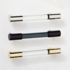 Flynn Polished Nickel And Crystal Handle 4" 12 Flynn Polished Nickel And Crystal Handle 4" -Nesto Store FlynnCrystalHandleCllctnFHS22