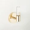 Flynn Crystal Unlacquered Brass Hook -Nesto Store FlynnCrystalPldBrsHookSHF22