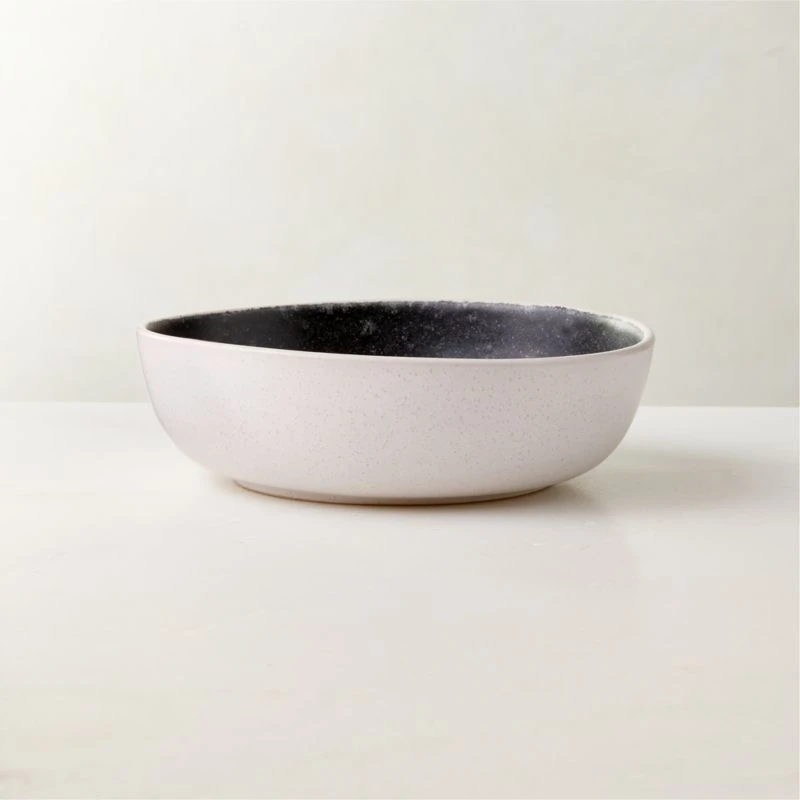 Fynn Black And White Soup Bowl With Reactive Glaze 3 Fynn Black And White Soup Bowl With Reactive Glaze