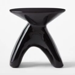 Forcella High-Gloss Black Cement Side Table -Nesto Store ForcellaBlkHiGlsSdTableSOSSS22