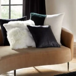 Connect White Sheepskin Fur Throw Pillow With Feather-Down Insert 20" 11 Connect White Sheepskin Fur Throw Pillow With Feather-Down Insert 20" -Nesto Store FoundationsPillowArngmtPCS22 1x1