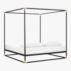 Frame Black Iron Queen Canopy Bed 10 Frame Black Iron Queen Canopy Bed -Nesto Store FrameCanopyBedKing3QBF17