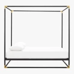 Frame Black Iron Queen Canopy Bed 9 Frame Black Iron Queen Canopy Bed -Nesto Store FrameCanopyBedKingSDF17