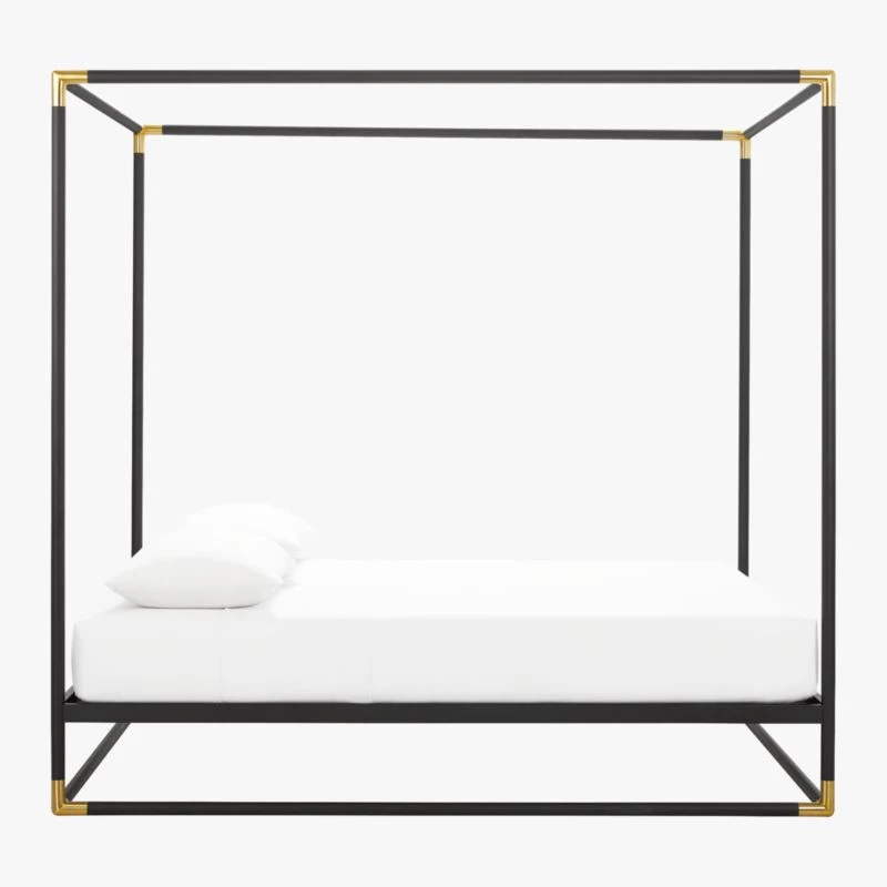 Frame Black Iron Queen Canopy Bed 5 Frame Black Iron Queen Canopy Bed - Image 3