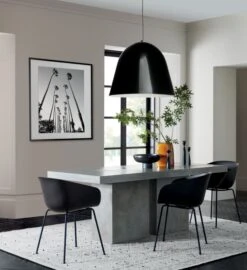 Black Ceramic Pedestal Bowl -Nesto Store FuzeLargeGreyTablePoppyJN20