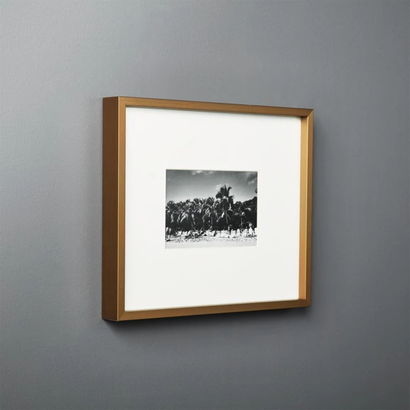 Gallery Brass Picture Frame With White Mat 4"x6" 3 Gallery Brass Picture Frame With White Mat 4"x6"
