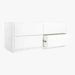 Gallery Low 4-Drawer White Dresser -Nesto Store GalleryLowDrssrWhite3QAVS19