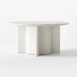 Geary Round White Wood Dining Table -Nesto Store GearyBlchdRoundTable3QSSS23