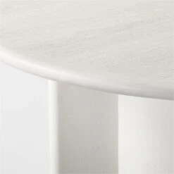 Geary Round White Wood Dining Table -Nesto Store GearyBlchdRoundTableAVSSS23