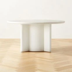 Geary Round White Wood Dining Table