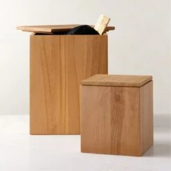 Giacomo Square Teak Storage Box Small 17 Giacomo Square Teak Storage Box Small -Nesto Store GiacomoTeakStorageBoxGrpAVFHS23