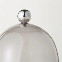 Smoked Glass Cloche With Stainless Steel Knob -Nesto Store GlassClocheSmokedAVSHS23
