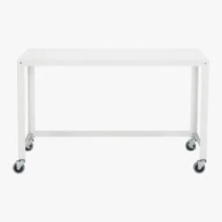 Go-Cart White Metal Desk On Wheels -Nesto Store GoCartDeskWhiteS13