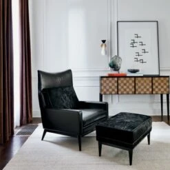 Embassy Black Lounge Chair 314 And Ottoman 310 Set -Nesto Store GondolaChairAG21 1x1