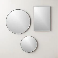 Graduate Polished Nickel Rectangular Mirror 24"x36" -Nesto Store GraduateBlackMirrorGroupFHF21 2