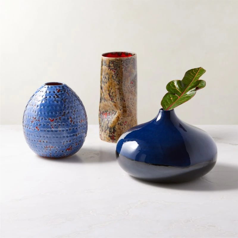 Azure Round Blue Ceramic Vase 7 Azure Round Blue Ceramic Vase - Image 5