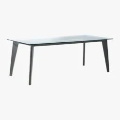 Harper Black Dining Table With Glass Top -Nesto Store HarperBlkNGlssDiningTbl3QF19