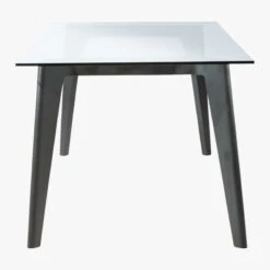 Harper Black Dining Table With Glass Top -Nesto Store HarperBlkNGlssDiningTblSDF19