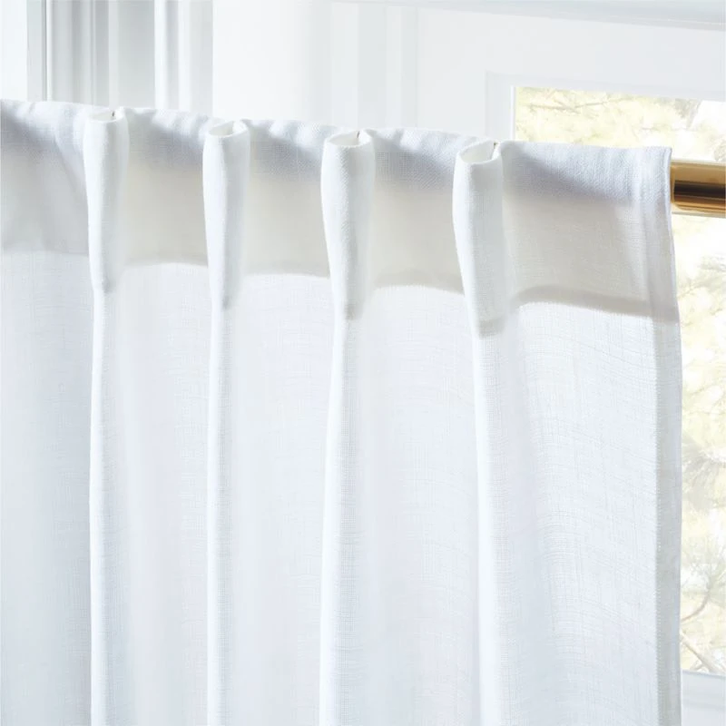 Heavyweight White Linen Curtain Panel 4 Heavyweight White Linen Curtain Panel - Image 2
