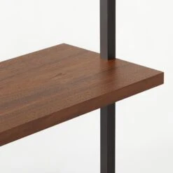 Helix Walnut Wood Wall Mount Bookshelf 70'' -Nesto Store Helix96inWalnutBookcaseAVSSS21 1