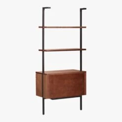 Helix 70" Walnut Bookcase With 2 Drawers 18 Helix 70" Walnut Bookcase With 2 Drawers -Nesto Store HelixShortShlf2DrwWalnut3QBS20