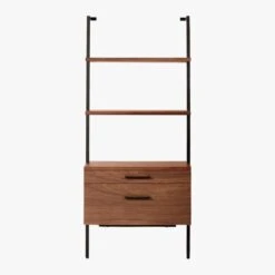 Helix 70" Walnut Bookcase With 2 Drawers 14 Helix 70" Walnut Bookcase With 2 Drawers -Nesto Store HelixShortShlf2DrwWalnutSOS20