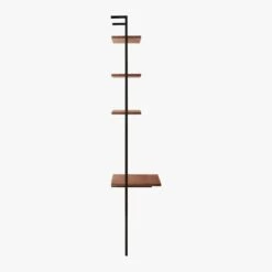 Helix Walnut Wood Wall Mount Desk With Shelves 96'' -Nesto Store HelixTallDeskWalnutSDS20